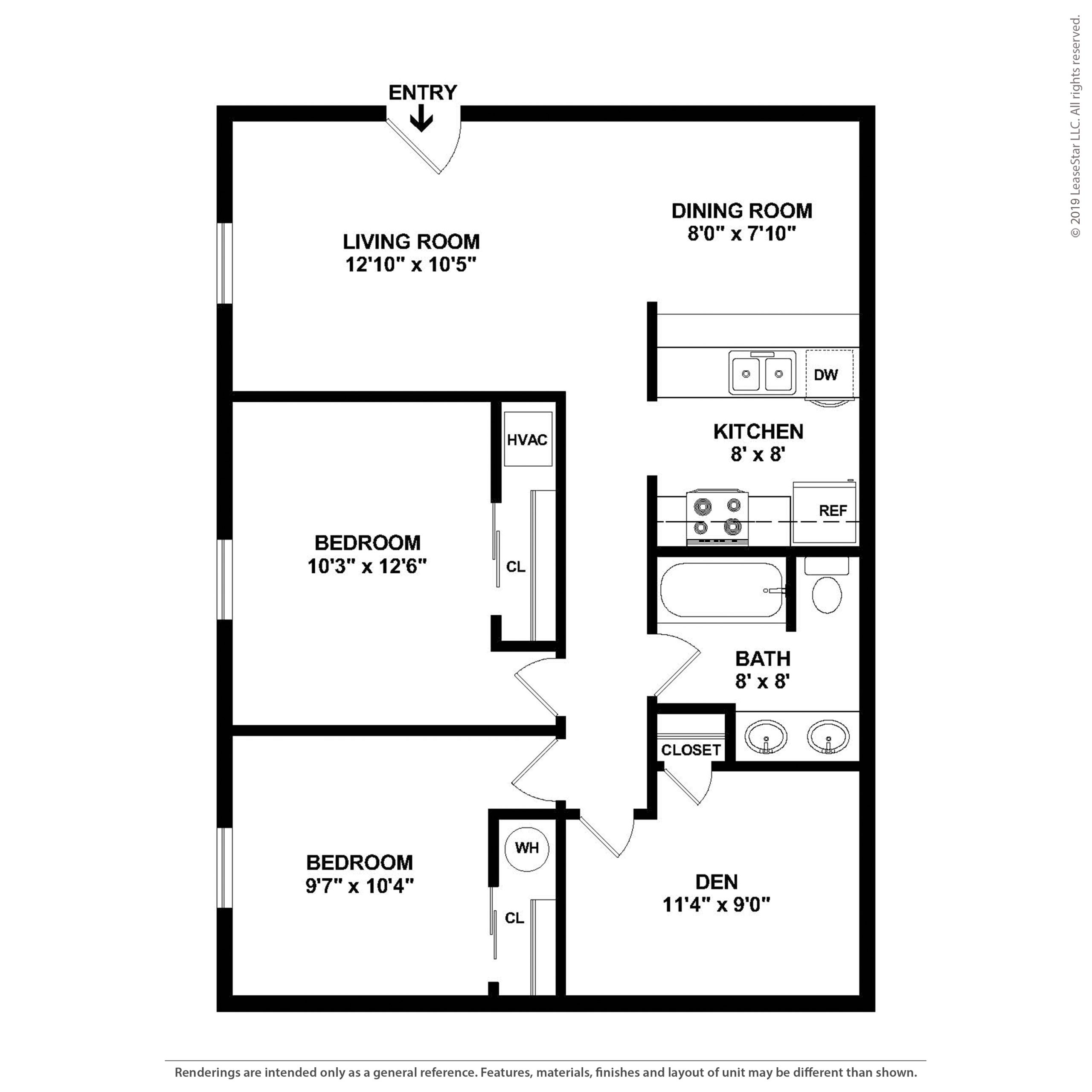Apartment Floorplans in Muncie, IN Chesterfield Apartments